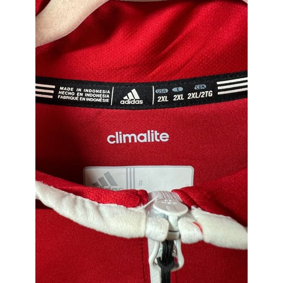 Crusaders Adidas Climalite Sweater Adult 2XL Red Zip Long Sleeve Sweatshirt Mens - Picture 4 of 8